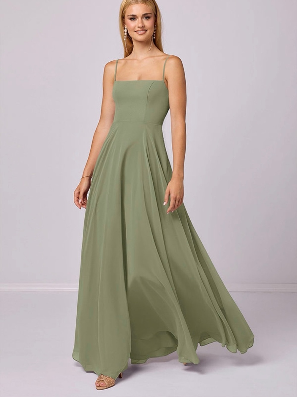 Azazie Spaghetti Strap A-Line Gown